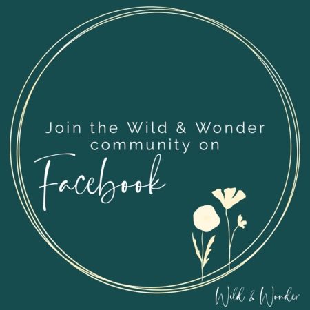 Branded graphic that says Join the Wild and Wonder community on Facebook